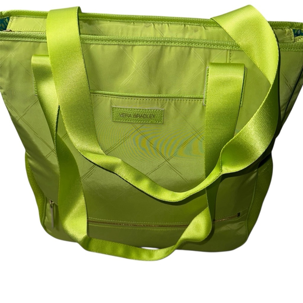 Women's Vera Bradley Lime Green Preppy Poly NoSo Tote One Size NWT - Picture 3 of 14